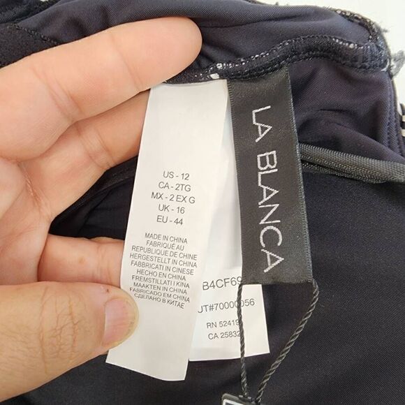 LA BLANCA Size 12 Shadow Floral Lingerie Strap Tankini NWT - Picture 8 of 9